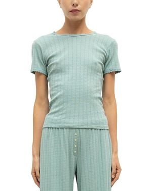 Leset Pointelle Tee - Green