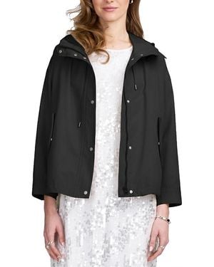 Elle Collection Hooded Cropped Parka Jacket - Black