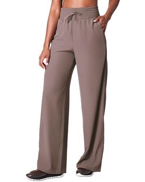 Spanx On The Move Wide Leg Pants - Brown