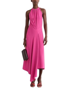 Reiss Drape-detail Sleeveless Midi Dress - Pink