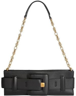 Balmain Anthem Smooth Leather Clutch - Black