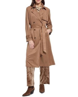 Lyssé Agatha Faux Suede Trench Coat - Brown
