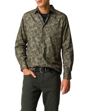 Rodd & Gunn Campbell Valley Palm Print Long Sleeve Shirt - Green