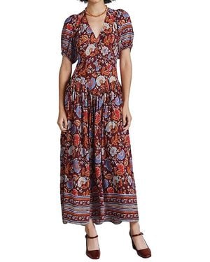 Ghost Christy Crepe Midi Tea Dress - Red