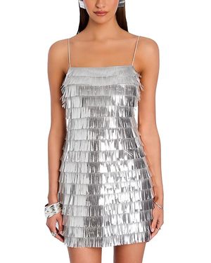 retroféte Amalie Paillette Mini Dress - Gray