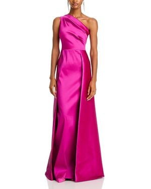 Teri Jon Crepe One Shoulder Gown - Pink