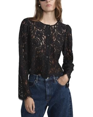 FRAME The Lace Blouse - Black