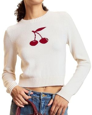 Cynthia Rowley Intarsia Cropped Sweater - Gray