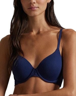 Polo Ralph Lauren T Shirt Lace Side Demi Bra - Blue