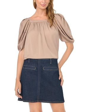 Vince Camuto Square Neck Puff Sleeve Blouse - Blue