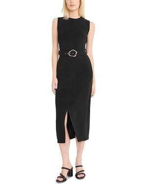 Luxely Sleeveless Belted Dress - Black