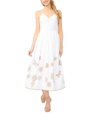 Cece Spaghetti Strap Twist Bodice Dress - White