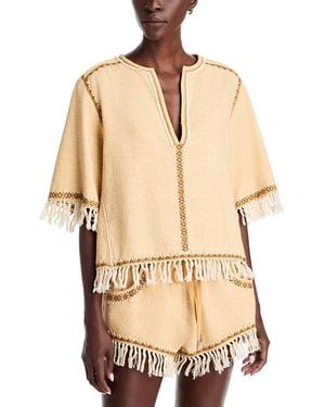 Isabel Marant Cybele Cotton Fringe Top - Natural