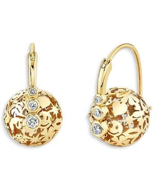 Sydney Evan Diamond Wallpaper Bead Drop Earrings - Metallic