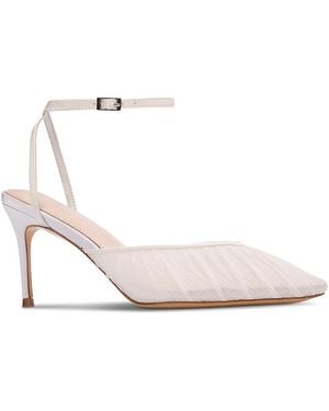 Black Suede Studio Melody Ankle Strap Sandals - White