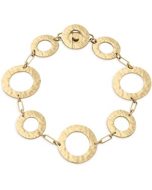 L. Klein 18K Como Hammered Circle Link Bracelet - Metallic