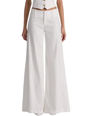 Alice + Olivia Low Rise Wide Leg Pants - White