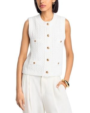 Aqua Knit Sweater Vest - White