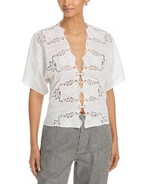 CISSA Lace Front Blouse - White