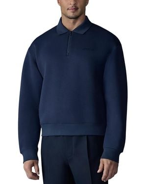 Mackage Felix Half Zip Double Face Jersey Sweater - Blue