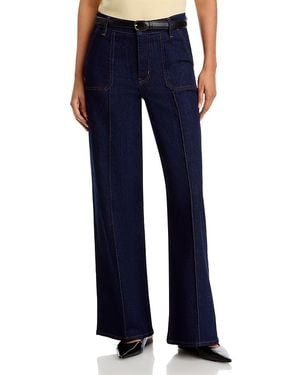 FRAME Le Slim Palazzo Pintuck Pocket High Rise Jeans - Blue