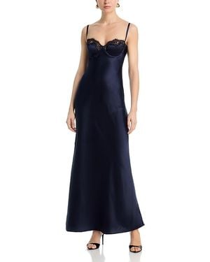 L'Agence Sayla Silk Bias Cut Maxi Dress - Blue