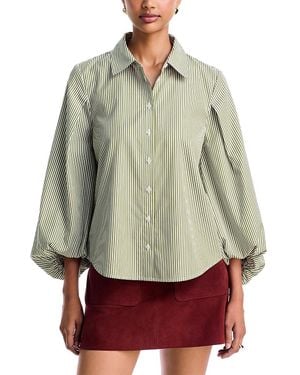 Tanya Taylor Marina Cotton Puff Sleeve Top - Red