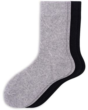 Hue Pointelle Argyle Boot Socks, Set Of 2 - Gray