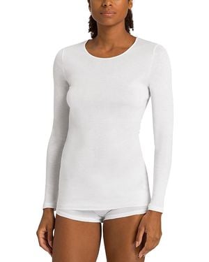 Hanro Cotton Seamless Long Sleeve Shirt - White