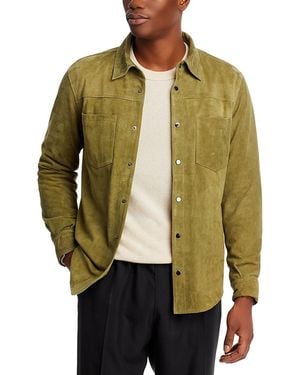 Blank NYC Leather Shirt Jacket - Green