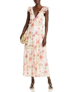 Aqua Ruffle Maxi Dress - Pink