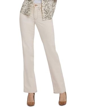 NYDJ Marilyn Cotton Blend High Rise Straight Jeans - Natural