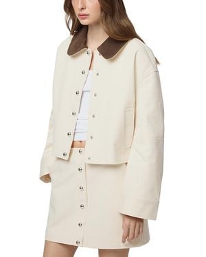 Apparis Ella Canvas Cropped Jacket - White