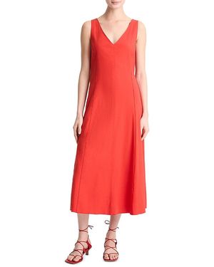 Vince V Neck Dress - Red