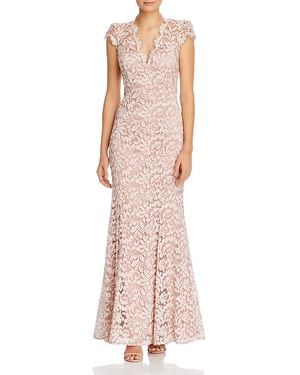 Eliza J Scalloped-Edge Lace Gown - Pink