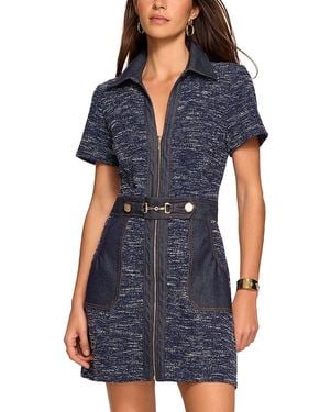Ramy Brook Darla Zip Front Sheath Dress - Blue