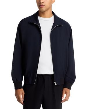 FRAME Wool Zip Blouson Jacket - Blue