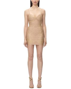 Hervé Léger The Metallic After Party Mini Dress - Natural