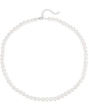Miss Circle Freshwater Pearls Necklace With Vermeil - White