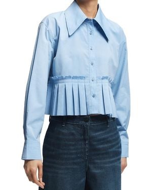 Saint Art Mila Pleated Hem Blouse - Blue