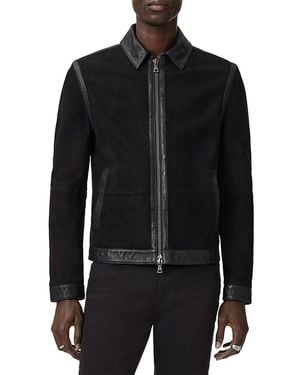 John Varvatos Jaxon Waxed Suede Jacket - Black