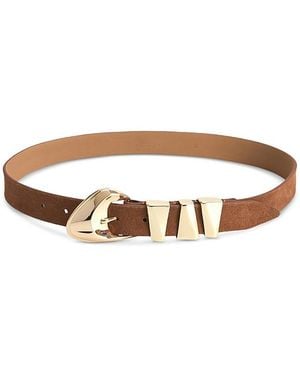 Ettika Modern Western Suede Leather Belt - Brown
