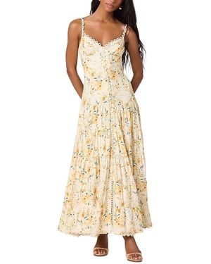 Astr Sleeveless Drop Waist Button Down Maxi Dress - Natural