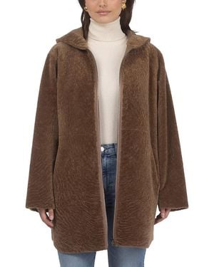 Gorski Reversible Textured Shearling Parka Coat - Brown