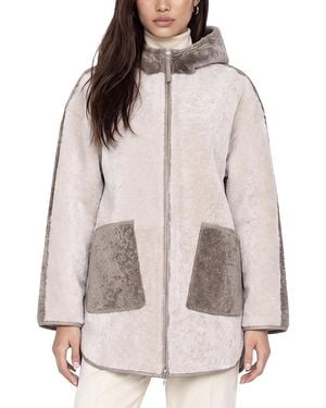 Gorski Textured Shearling Lamb Parka - Gray