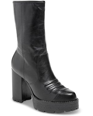 Cinq À Sept Marley Leather Lug Sole Platform Boots - Black
