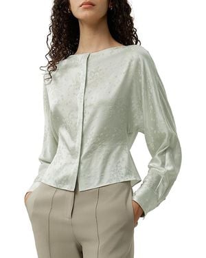 LILYSILK Ying Jacquard Silk Blouse - Gray