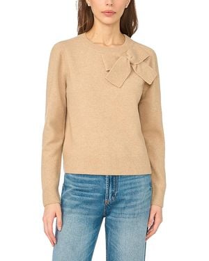 Cece Bow Applique Crewneck Sweater - Blue