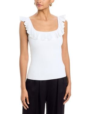 Michael Kors Square Neck Ruffle Top - White