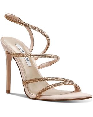 Steve Madden Sylo-R Rhinestone Satin Sandals - Metallic